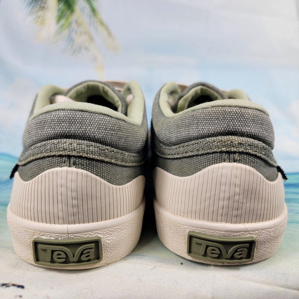 Teva Freewheel Washed‎ Canvas Green Low Top Sneakers Women's 7.5 - Picture 8 of 10